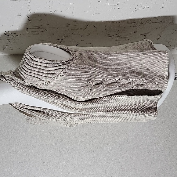 American Rag Sweater Vest M Neutral Textured Knit Sleeveless Boho Cardigan - Picture 8 of 13